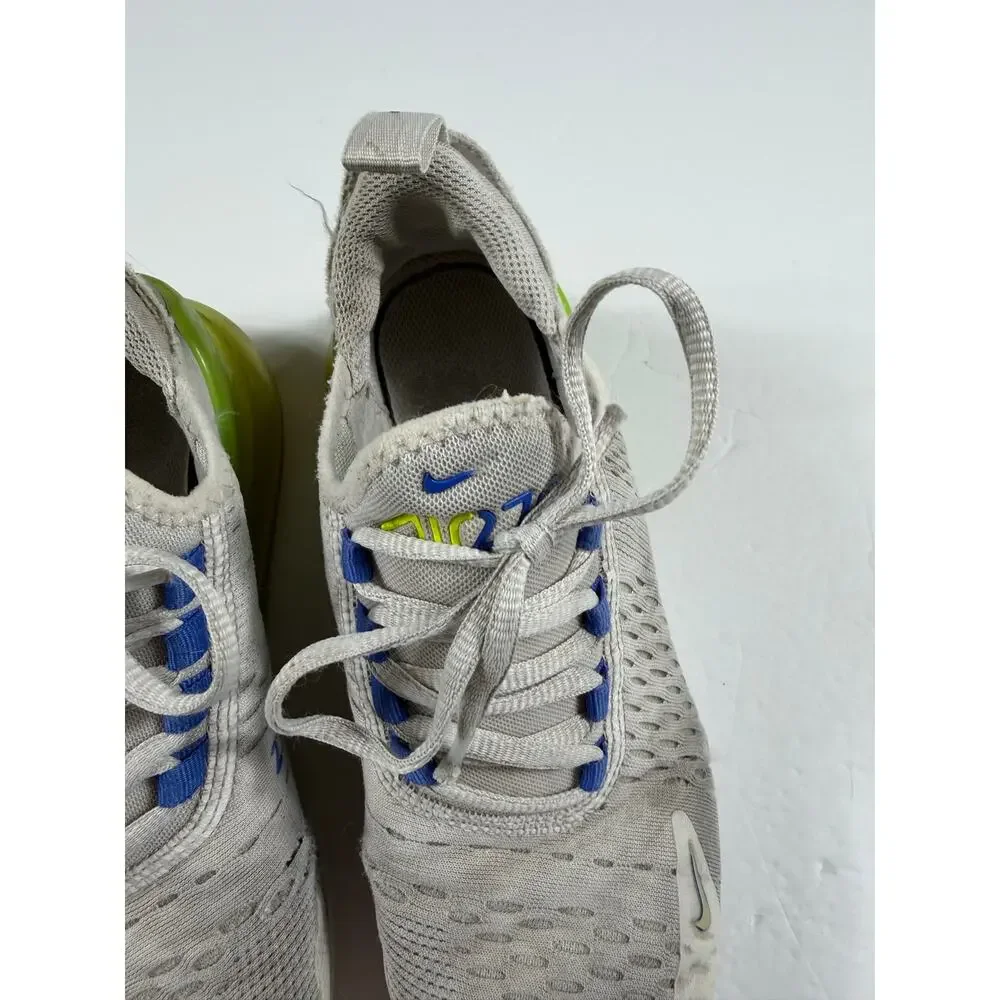 Nike Air Max 270 White Volt Astronomy Blue Sneakers Size 4 youth